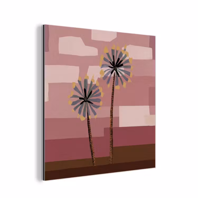 Illustratie - Bloemen - Vlakken - Abstract aluminium wit klein -3d