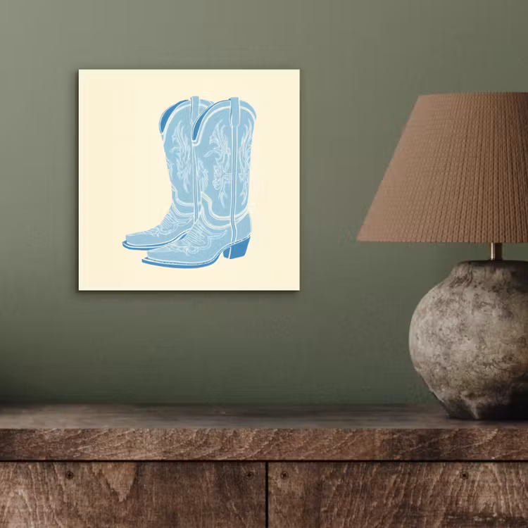 Illustratie - Cowboylaarzen - Patroon aluminium wit klein -sfeer2