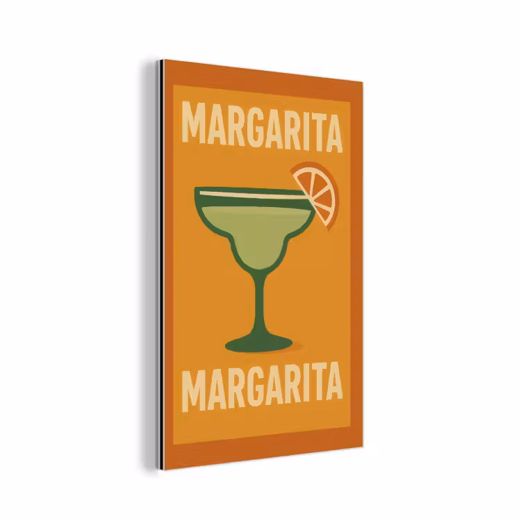 Illustratie - Margarita - Sinaasappelschijf - Oranje aluminium wit klein -3d