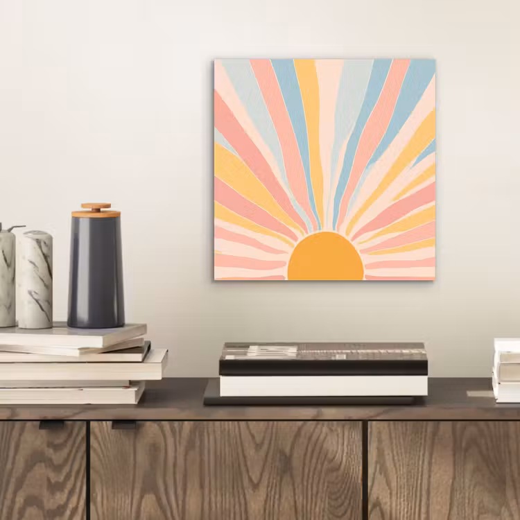Illustratie - Zon - Pastelkleuren aluminium wit klein -sfeer1