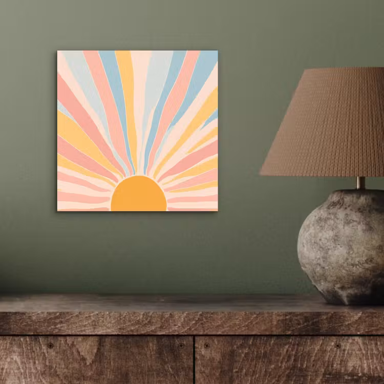 Illustratie - Zon - Pastelkleuren aluminium wit klein -sfeer2