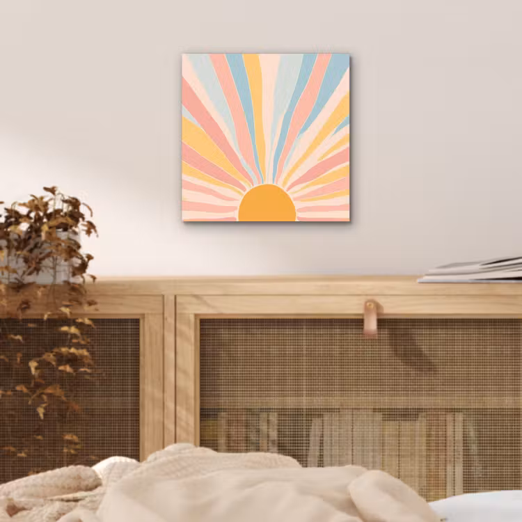 Illustratie - Zon - Pastelkleuren aluminium wit klein -sfeer3