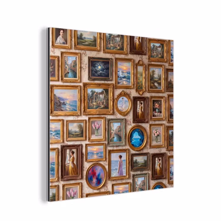 Interieur - Kunst - Collectie - Klassiek - Goud aluminium wit klein -3d
