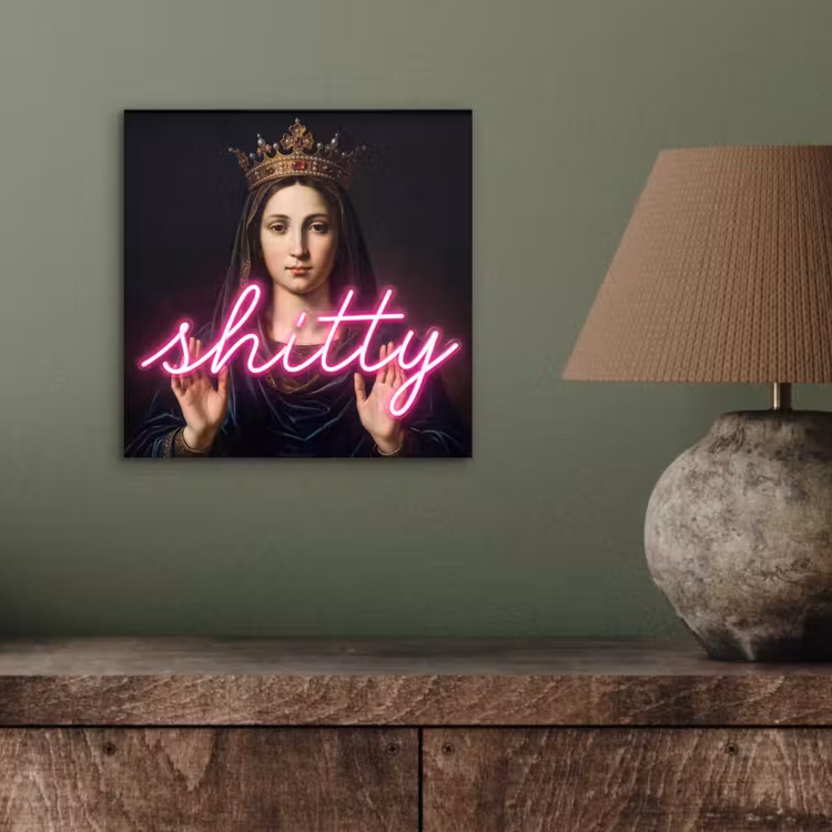 Ironisch - Tekst - Neon aluminium wit klein -sfeer2