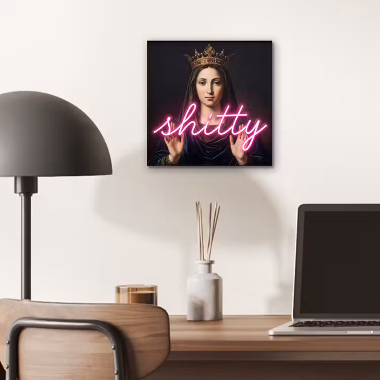 Ironisch - Tekst - Neon aluminium wit klein -sfeer5