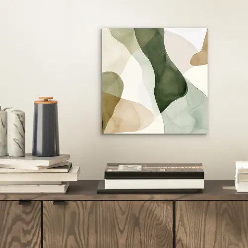 Japandi - Abstract - Groen aluminium wit klein -sfeer1