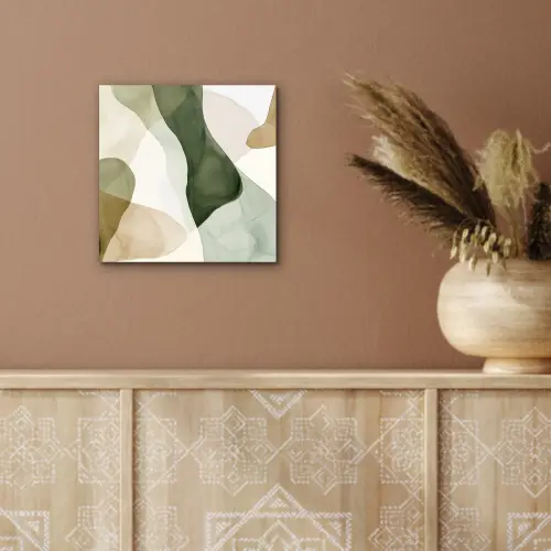 Japandi - Abstract - Groen aluminium wit klein -sfeer4