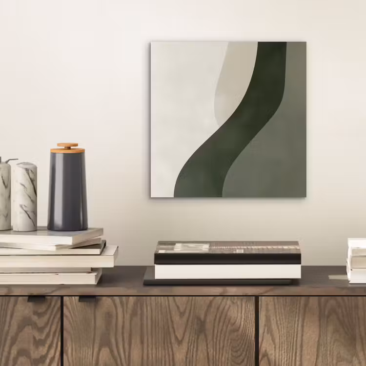 Japandi - Groen - Abstract - Modern aluminium wit klein -sfeer1