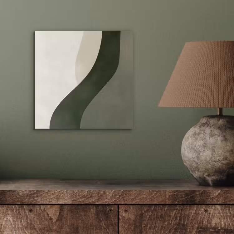 Japandi - Groen - Abstract - Modern aluminium wit klein -sfeer2