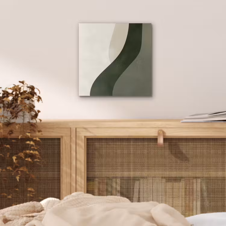 Japandi - Groen - Abstract - Modern aluminium wit klein -sfeer3