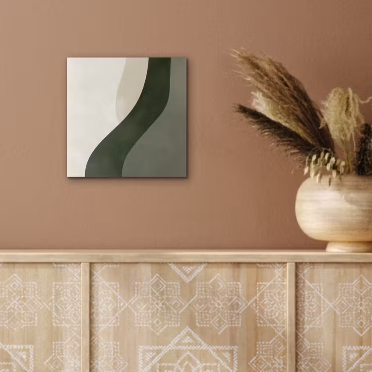 Japandi - Groen - Abstract - Modern aluminium wit klein -sfeer4