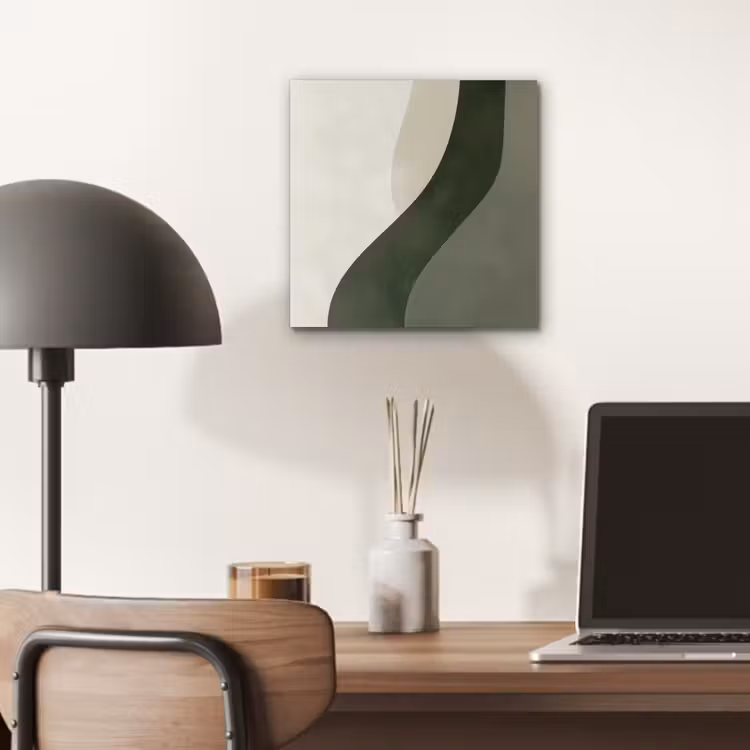 Japandi - Groen - Abstract - Modern aluminium wit klein -sfeer5