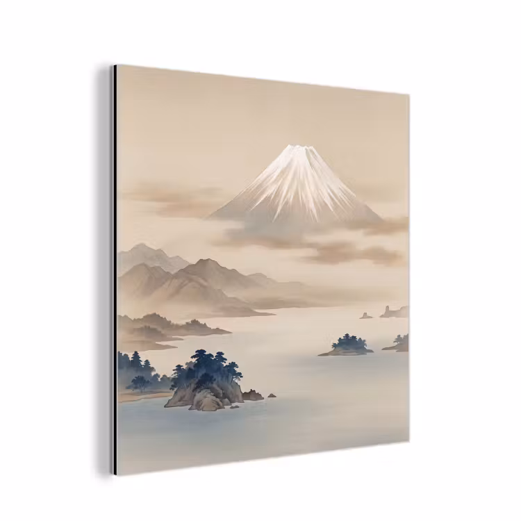 Japans - Landschap - Beige aluminium wit klein -3d