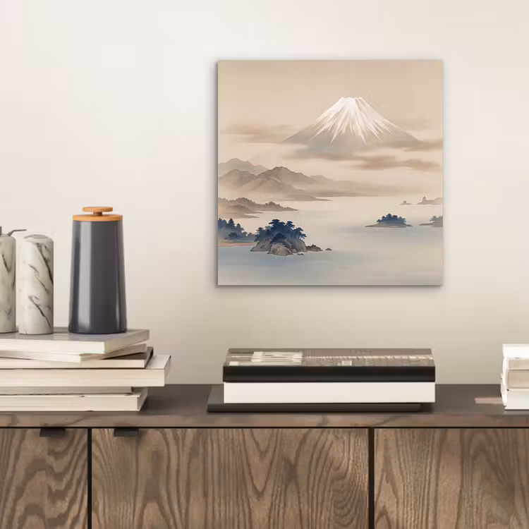 Japans - Landschap - Beige aluminium wit klein -sfeer1