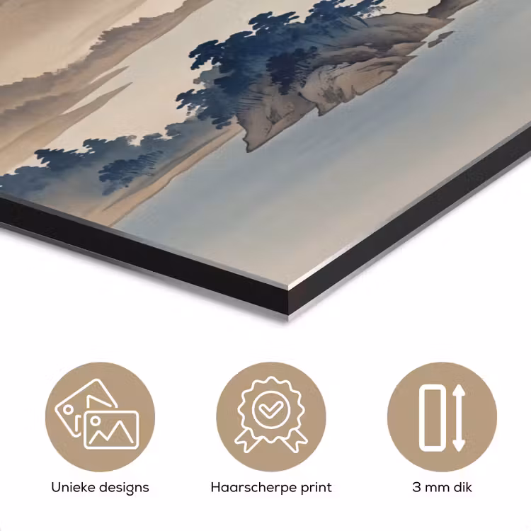 Japans - Landschap - Beige aluminium wit klein -closeup_NL