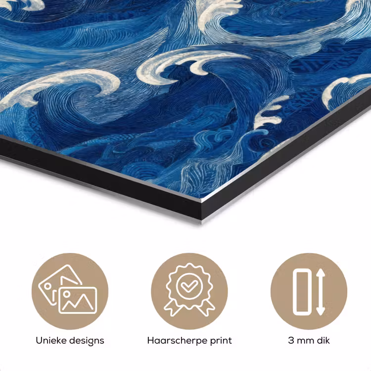 Japans - Oceaan - Golven - Blauw aluminium wit klein 46 -closeup_NL