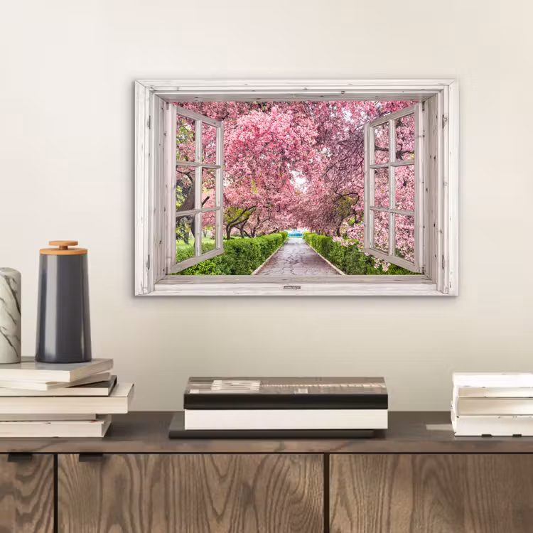 Japans - Sakura - Bloesem - Boom - Bloesem takken - Doorkijk aluminium wit klein -sfeer1