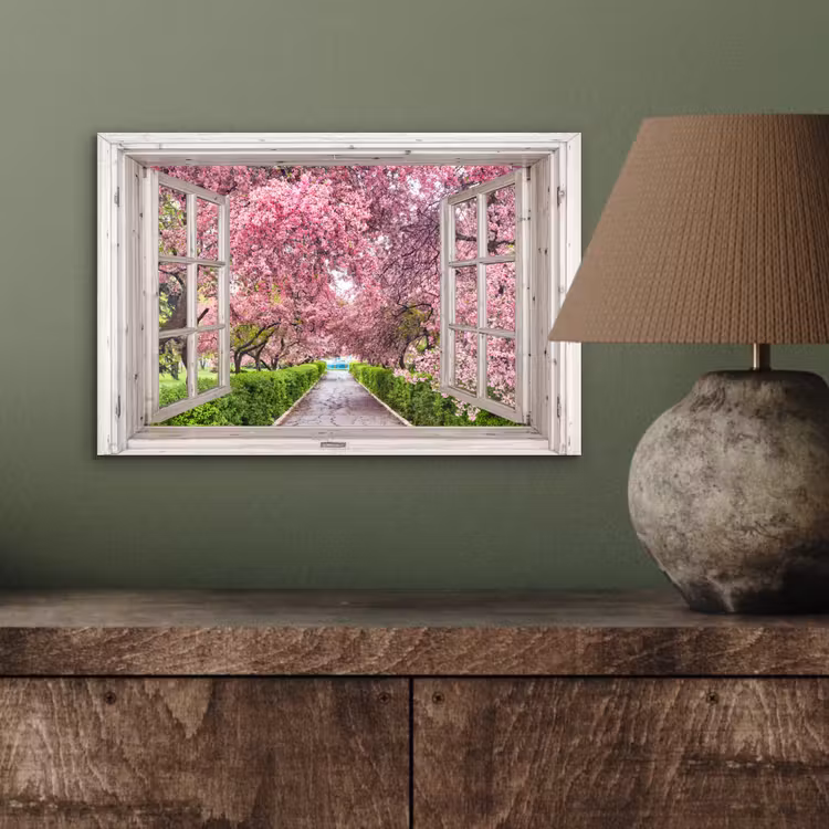 Japans - Sakura - Bloesem - Boom - Bloesem takken - Doorkijk aluminium wit klein -sfeer2