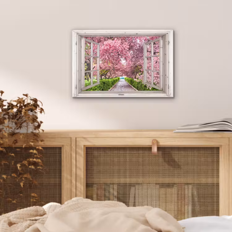 Japans - Sakura - Bloesem - Boom - Bloesem takken - Doorkijk aluminium wit klein -sfeer3