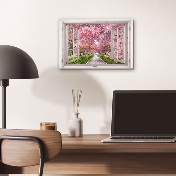 Japans - Sakura - Bloesem - Boom - Bloesem takken - Doorkijk aluminium wit klein -sfeer5