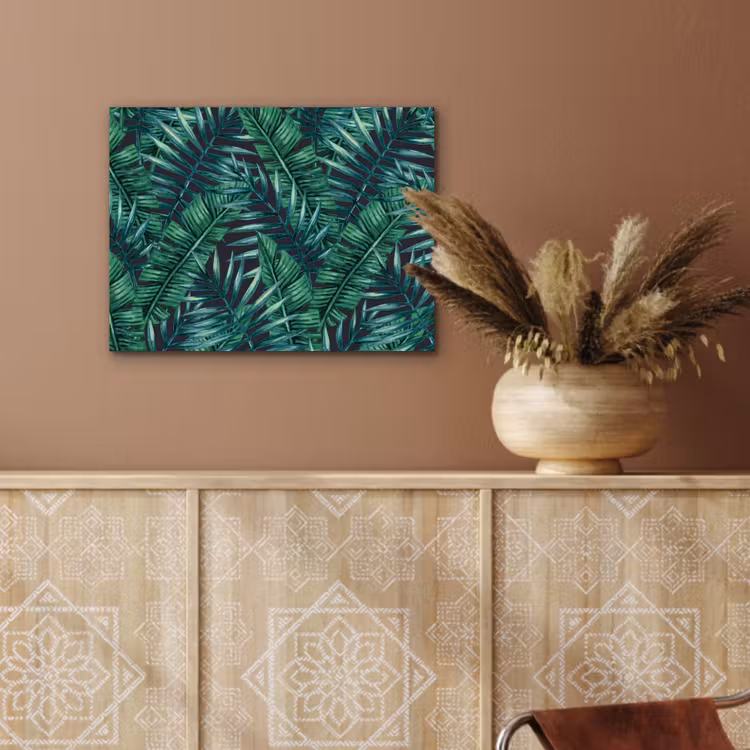 Jungle - Bladeren - Tropical aluminium wit klein -sfeer4