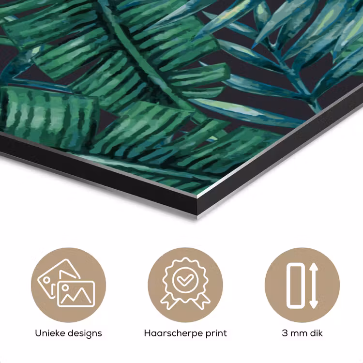 Jungle - Bladeren - Tropical aluminium wit klein -closeup_NL