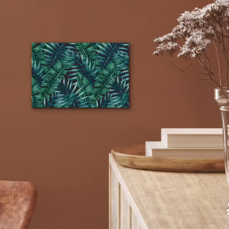 Jungle - Bladeren - Tropisch aluminium wit klein -sfeer4