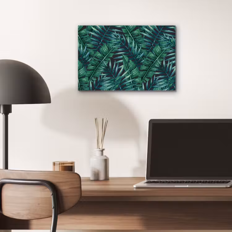 Jungle - Bladeren - Tropisch aluminium wit klein -sfeer5