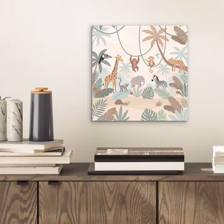 Jungle - Dieren - Groen aluminium wit klein -sfeer1