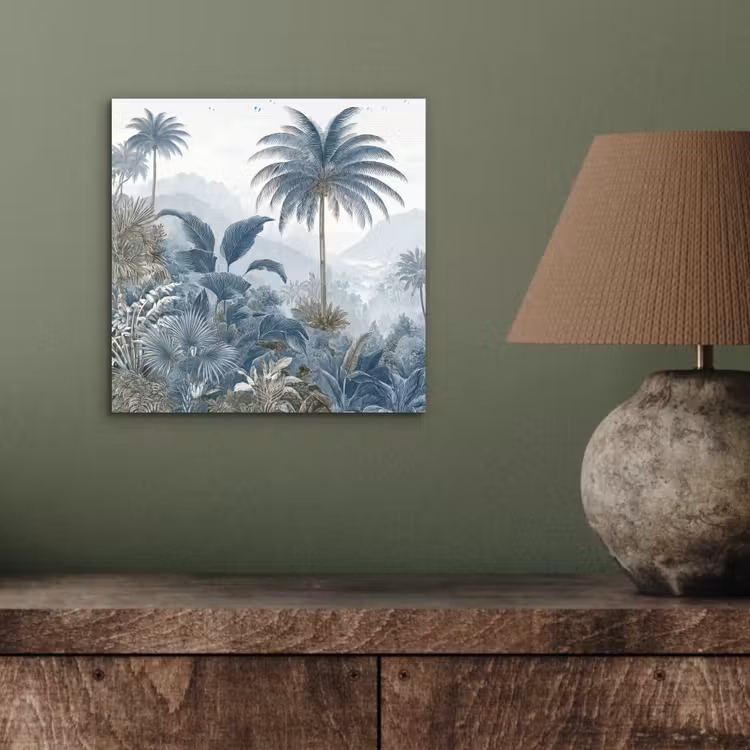 Jungle - Modern - Blauw - Groen aluminium wit klein -sfeer2