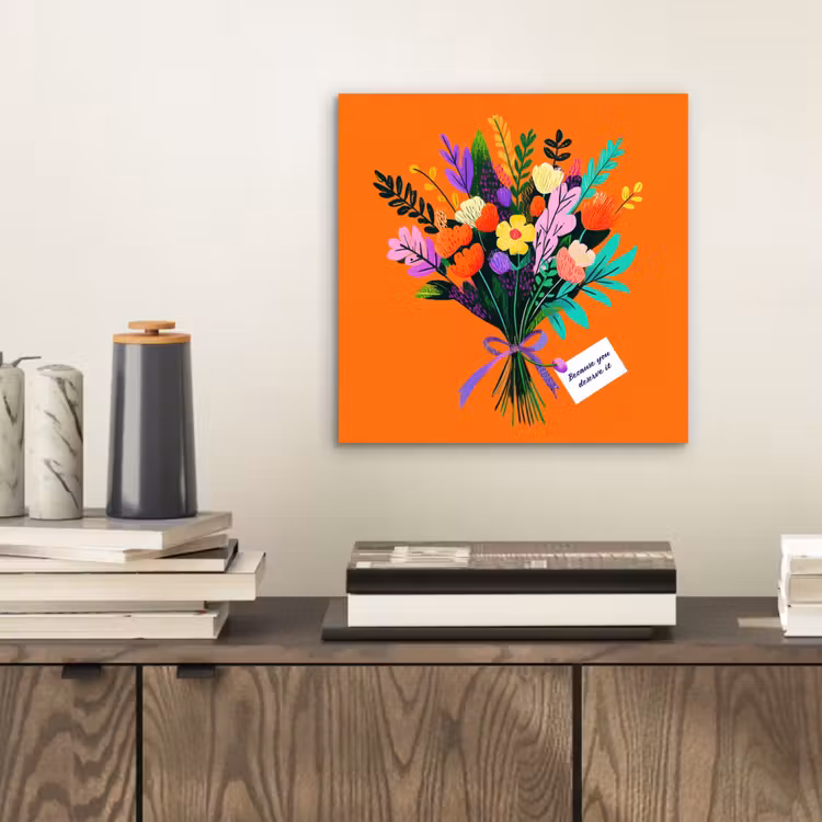Kaartje - Boeket - Bloemen aluminium wit klein -sfeer1