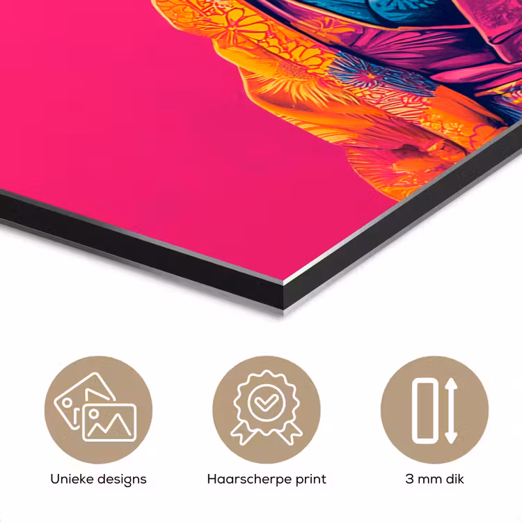 Kameel - Bloemen - Kimono - Waaiers aluminium wit klein -closeup_NL