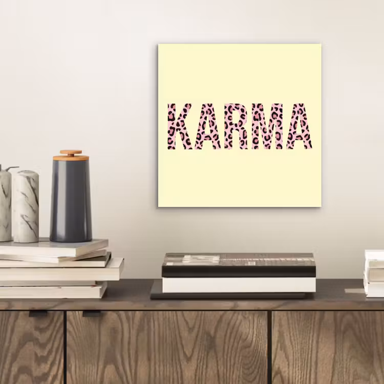 Karma - Luipaardprint - Geel aluminium wit klein -sfeer1