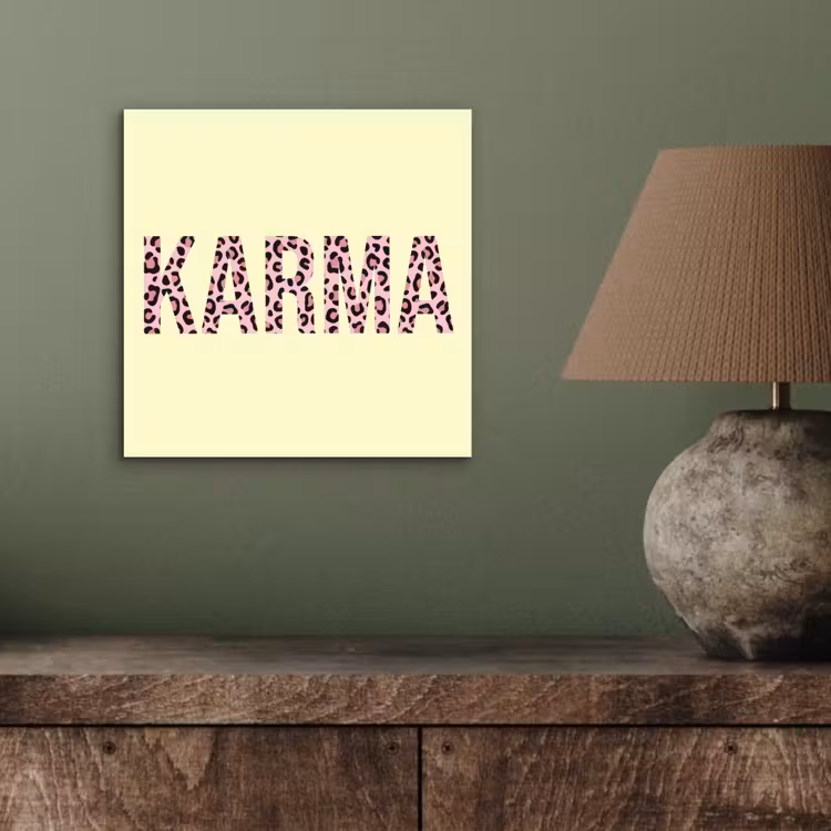 Karma - Luipaardprint - Geel aluminium wit klein -sfeer2