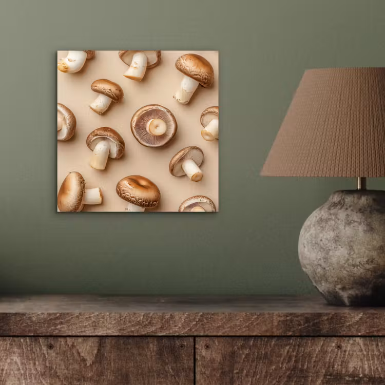 Kastanje Champignons - Beige aluminium wit klein -sfeer2