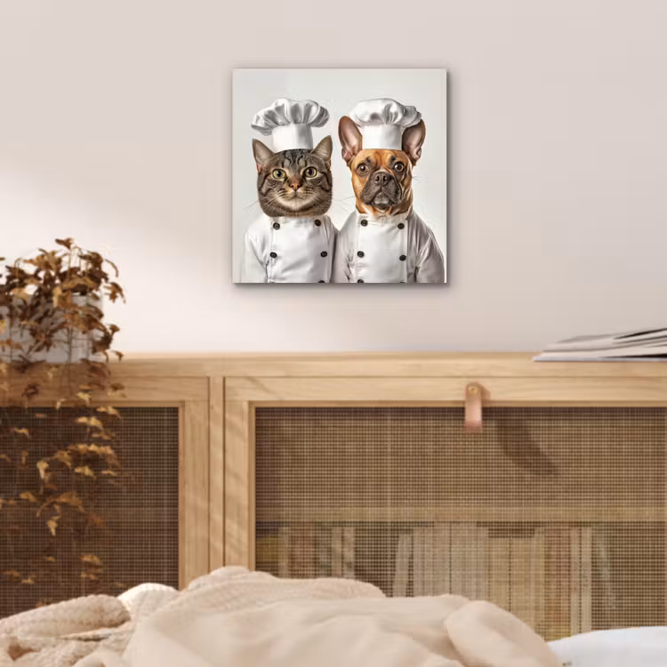 Kat - Hond - Kokskleding aluminium wit klein -sfeer3