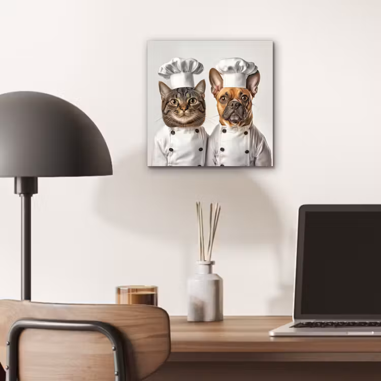 Kat - Hond - Kokskleding aluminium wit klein -sfeer5