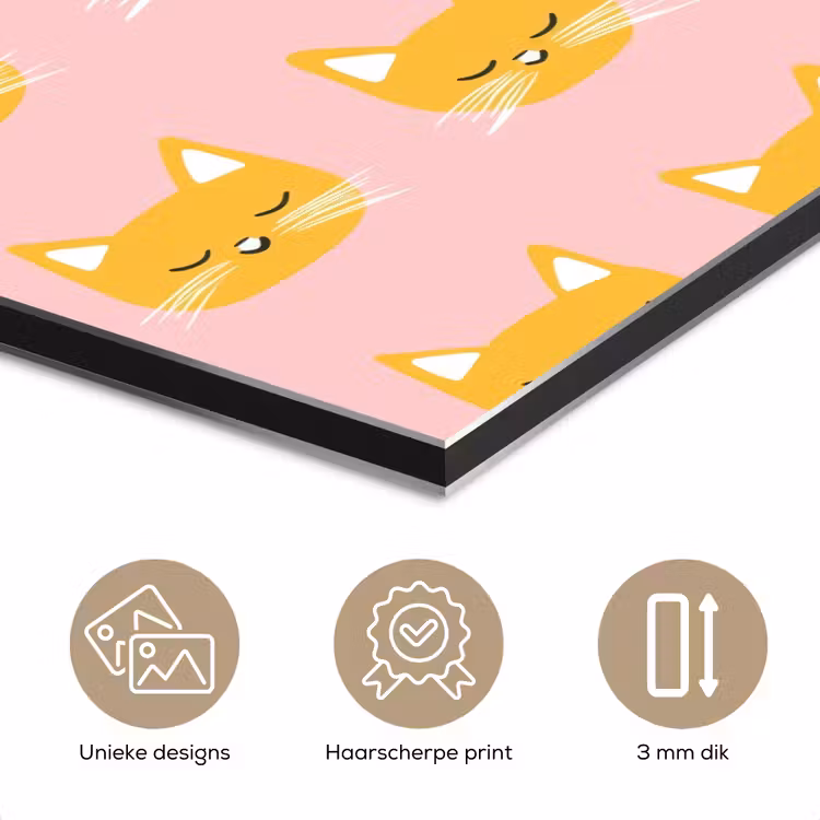 Katten - Patroon - Roze aluminium wit klein 46 -closeup_NL
