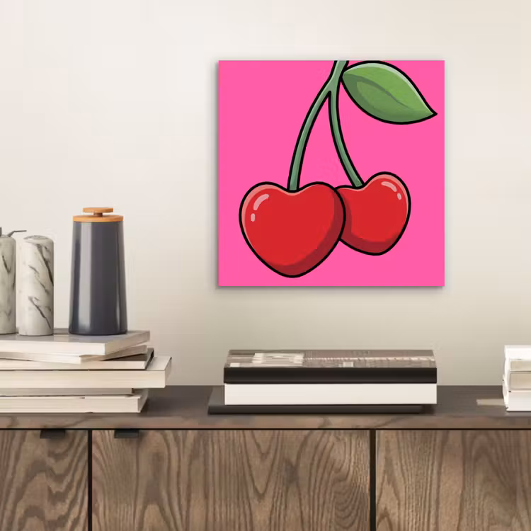 Kers - Roze - Fruit aluminium wit klein -sfeer1