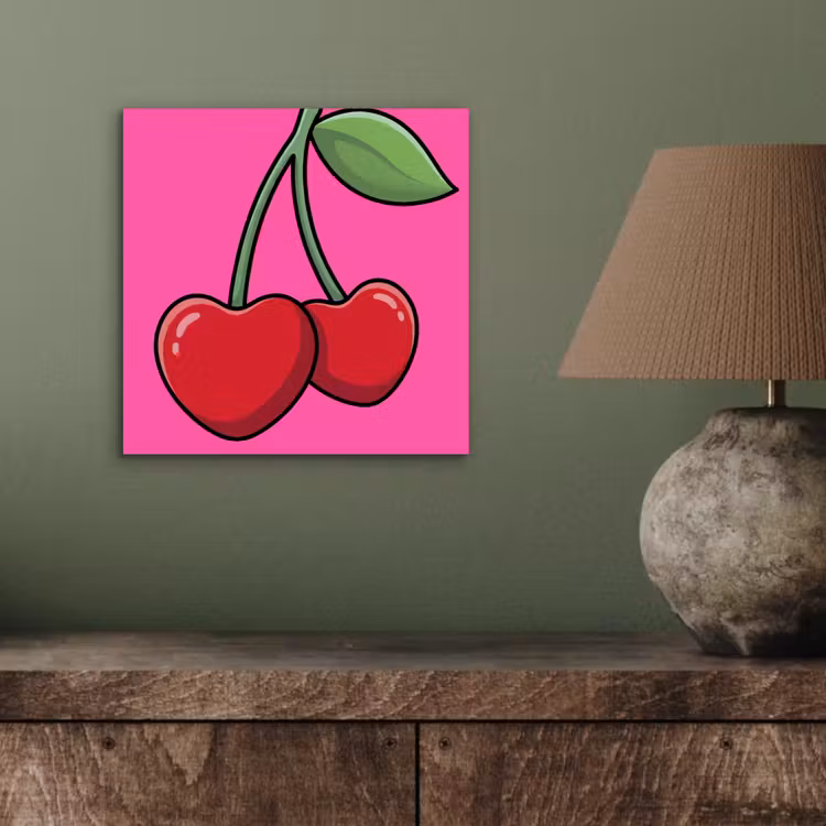 Kers - Roze - Fruit aluminium wit klein -sfeer2