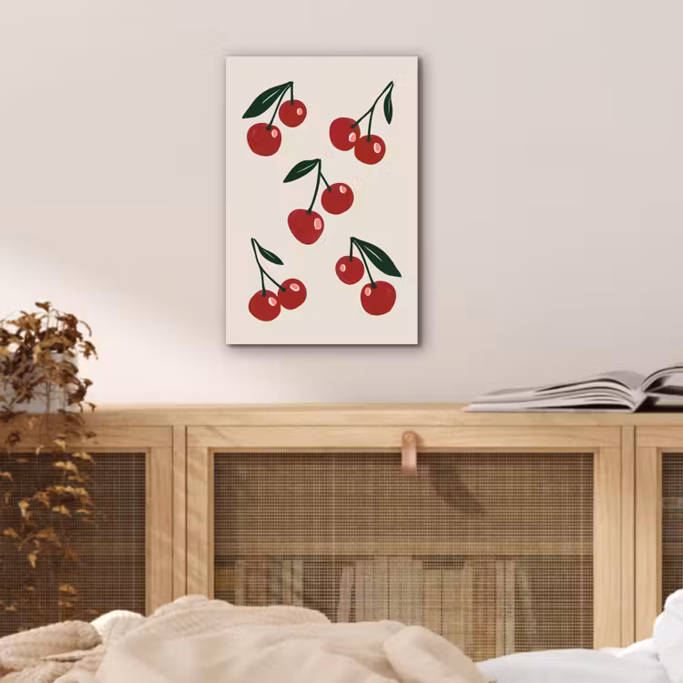 Kersen - Blaadjes - Rood aluminium wit klein -sfeer3