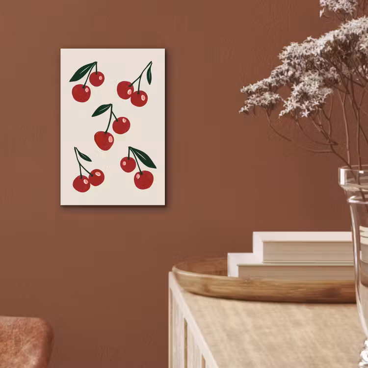 Kersen - Blaadjes - Rood aluminium wit klein -sfeer4