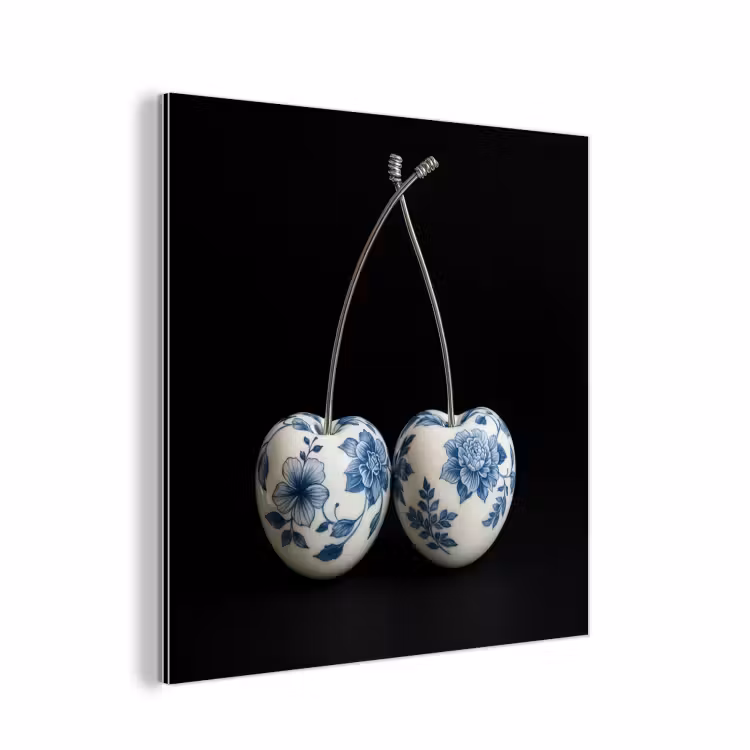 Kersen - Delfts blauw - Fruit aluminium wit klein -3d