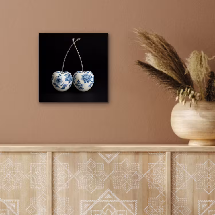 Kersen - Delfts blauw - Fruit aluminium wit klein -sfeer4
