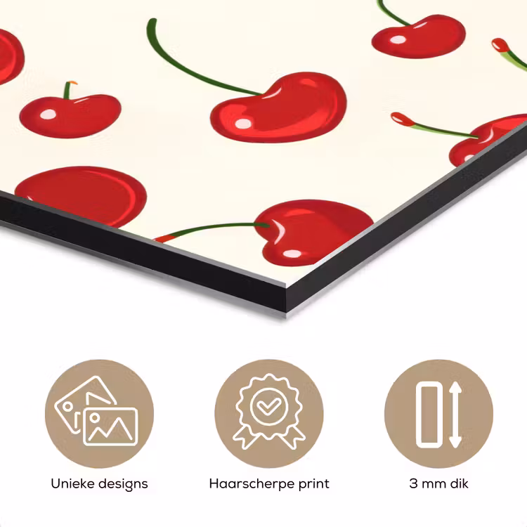 Kersen - Minimalistisch - Rood aluminium wit klein 46 -closeup_NL