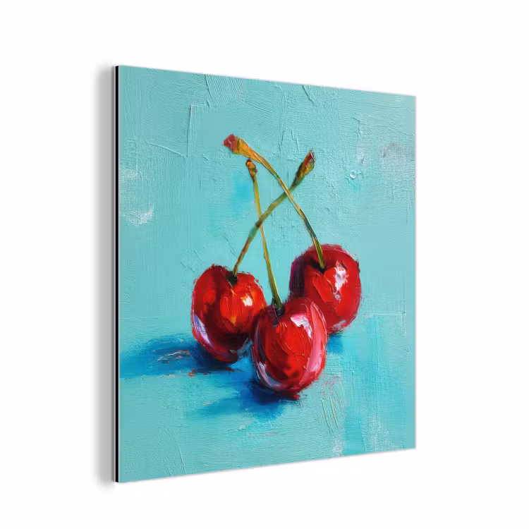 Kersen - Rood - Drie - Geverfd aluminium wit klein -3d