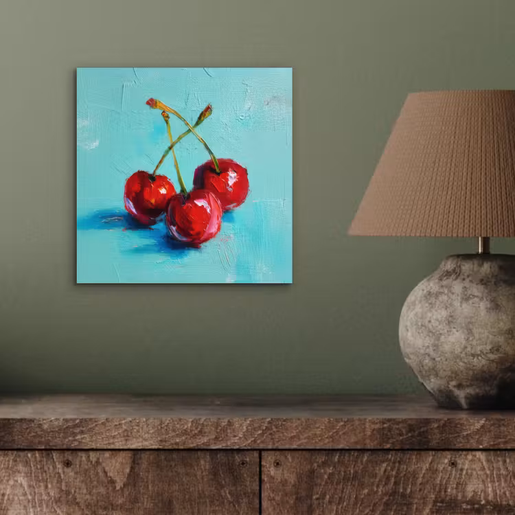 Kersen - Rood - Drie - Geverfd aluminium wit klein -sfeer2