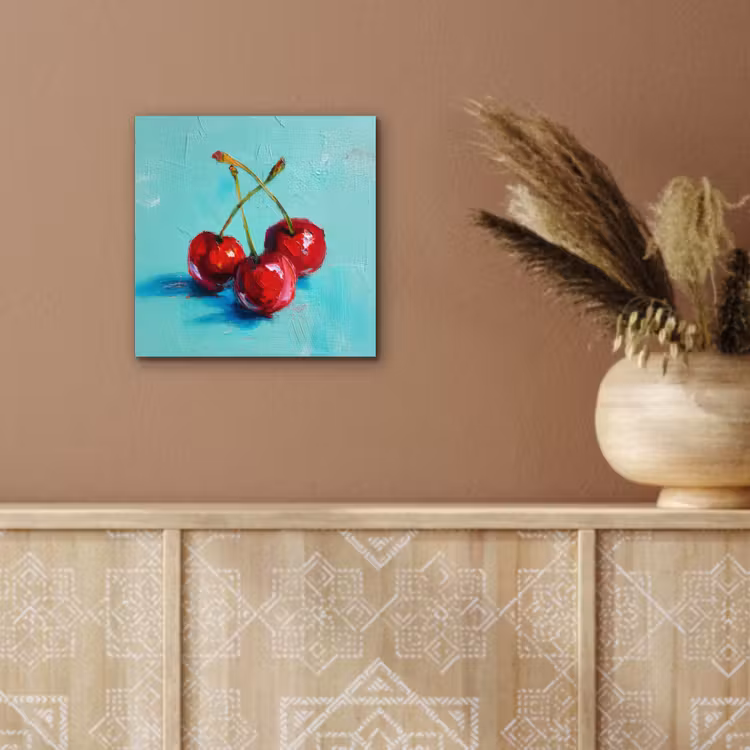 Kersen - Rood - Drie - Geverfd aluminium wit klein -sfeer4