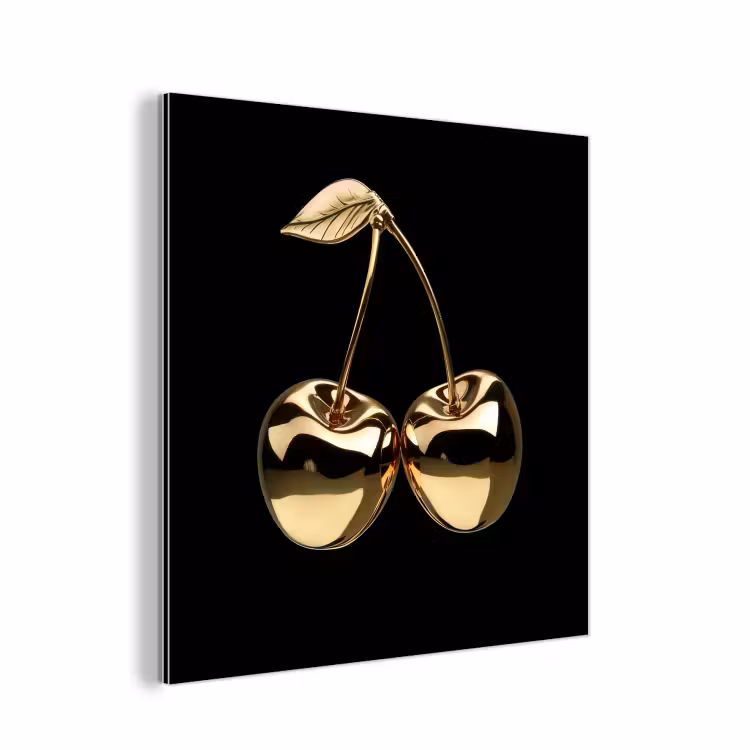 Kersen - Zwart - Goud - Chrome aluminium wit klein -3d