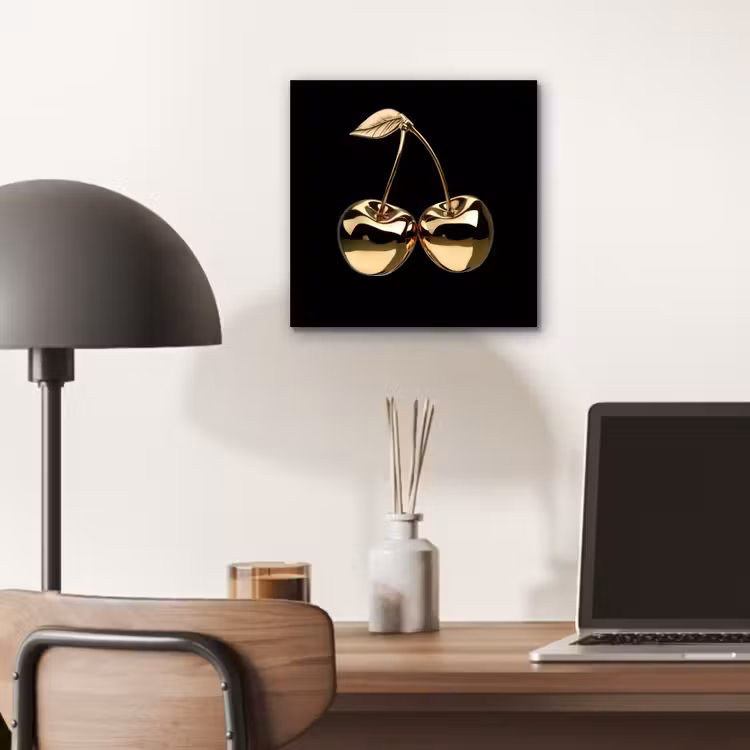 Kersen - Zwart - Goud - Chrome aluminium wit klein -sfeer5